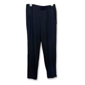 Blis Pants High Rise Pull On Cropped Length Stretch Yoga Black Women's US L NWOT